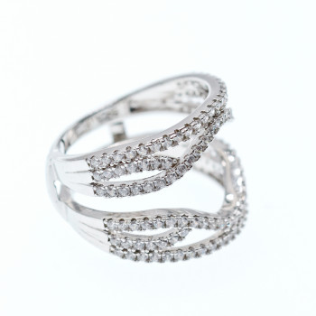 Sky Jewelry Серебряное кольцо с фианитами   Обаяние