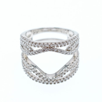Sky Jewelry Серебряное кольцо с фианитами   Обаяние