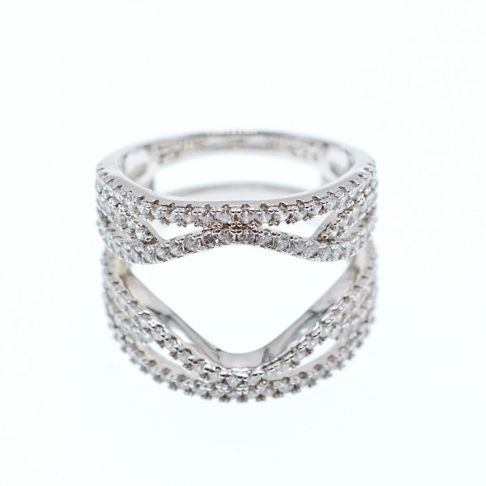 Sky Jewelry Серебряное кольцо с фианитами   Обаяние