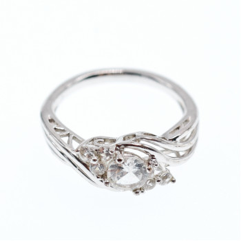 Sky Jewelry Серебряное кольцо с белым топазом  Нежность