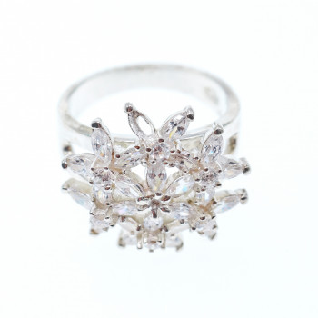 Sky Jewelry Серебряное кольцо с фианитами   Настроение