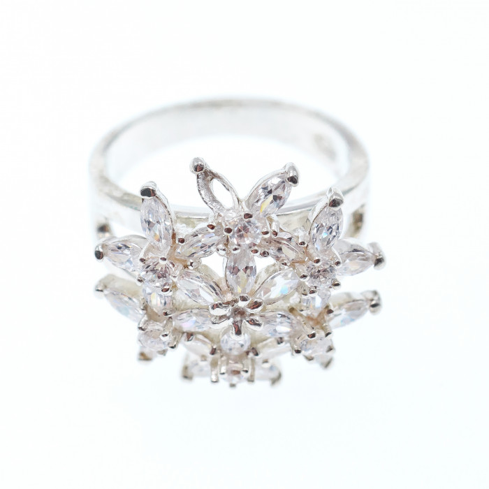 Sky Jewelry Серебряное кольцо с фианитами   Настроение