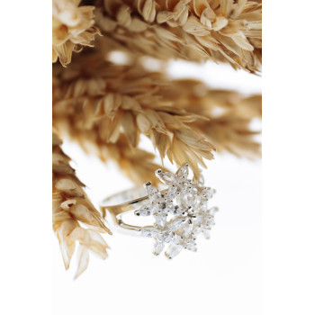 Sky Jewelry Серебряное кольцо с фианитами   Настроение