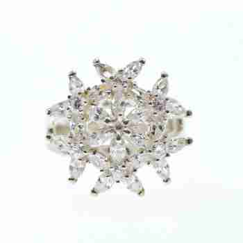 Sky Jewelry Серебряное кольцо с фианитами   Настроение