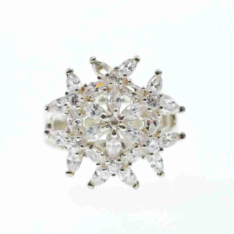 Sky Jewelry Серебряное кольцо с фианитами   Настроение