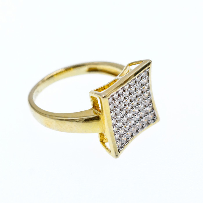 Sky Jewelry Серебряное кольцо в позолоте с фианитами