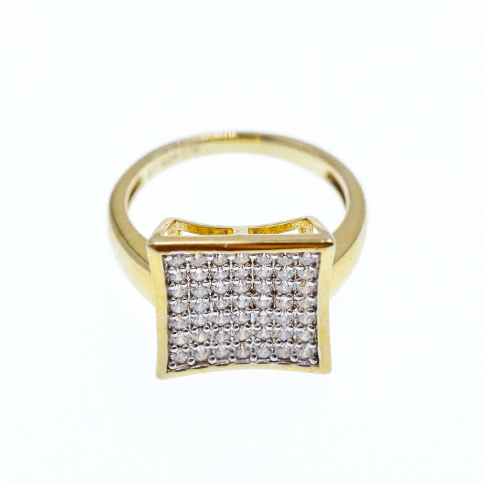 Sky Jewelry Серебряное кольцо в позолоте с фианитами