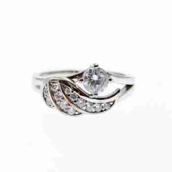 Sky Jewelry Серебряное кольцо с фианитами  Нежность