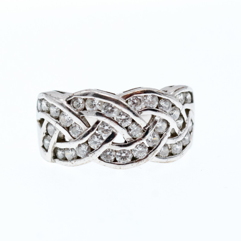 Sky Jewelry Серебряное кольцо с фианитами