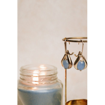 Sky Jewelry Серебряные серьги с голубым агатом  Небо
