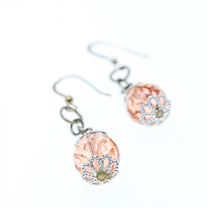 Sky Jewelry Серебряные серьги с ювелирным стеклом