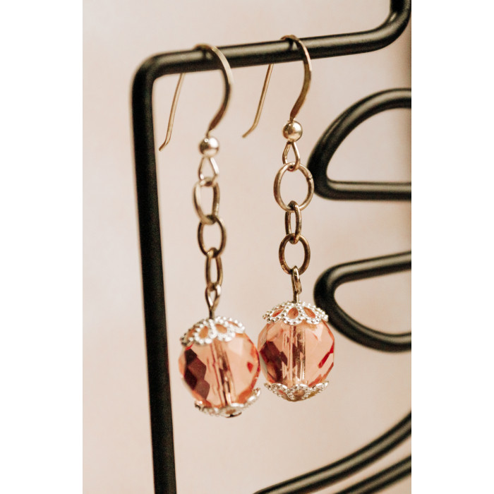 Sky Jewelry Серебряные серьги с ювелирным стеклом