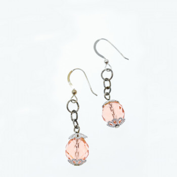 Sky Jewelry Серебряные серьги с ювелирным стеклом