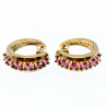 Sky Jewelry Серебряные серьги в позолоте с рубинами