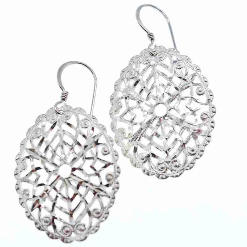 Sky Jewelry Серебряные серьги Ажур