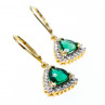 Sky Jewelry Серебряные серьги в позолоте с изумрудом