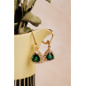 Sky Jewelry Серебряные серьги в позолоте с изумрудом