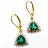 Sky Jewelry Серебряные серьги в позолоте с изумрудом