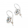 Sky Jewelry Серебряные серьги с аквамарином  Цветы