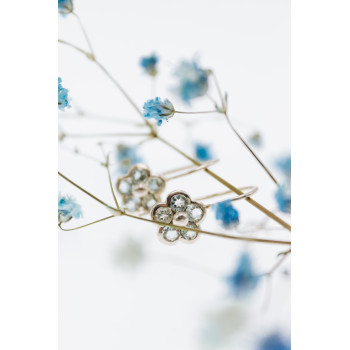 Sky Jewelry Серебряные серьги с аквамарином  Цветы