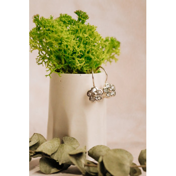 Sky Jewelry Серебряные серьги с аквамарином  Цветы