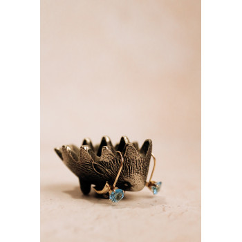 Sky Jewelry Золотые серьги с топазом  Настроение