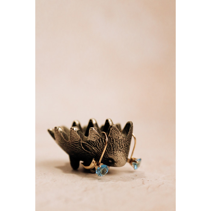 Sky Jewelry Золотые серьги с топазом  Настроение