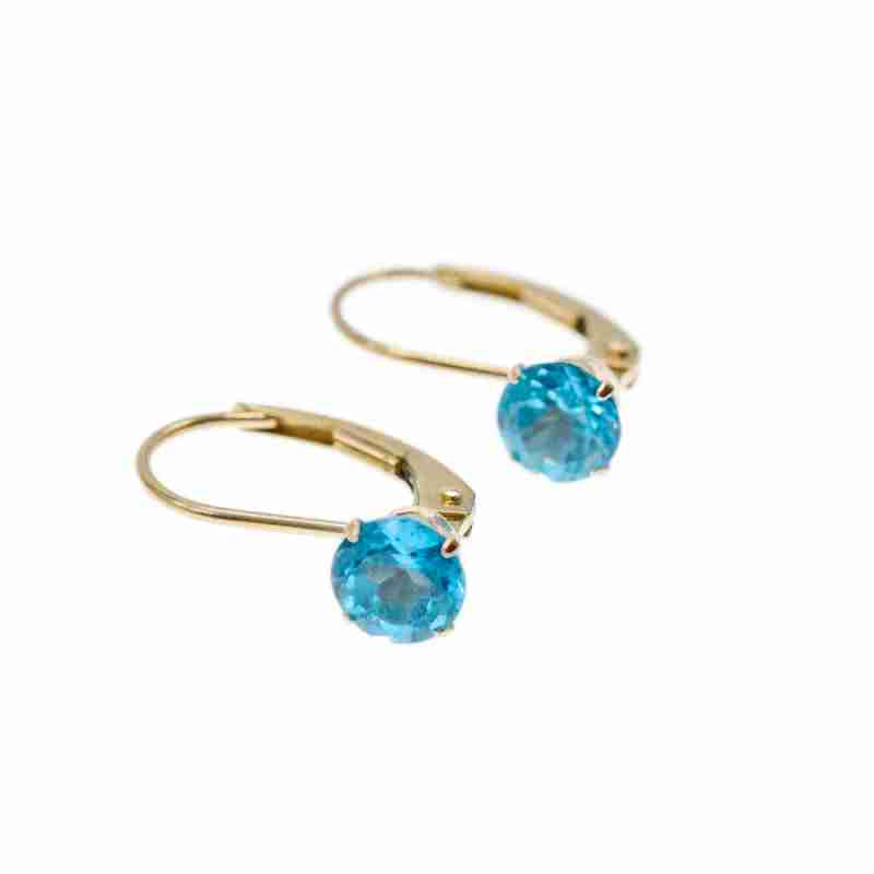 Sky Jewelry Золотые серьги с топазом  Настроение