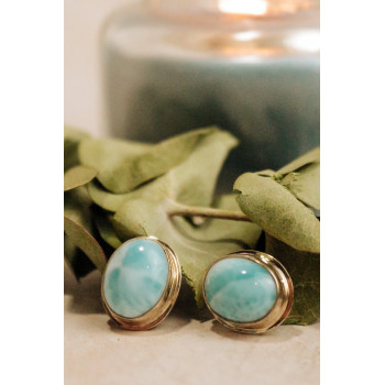 Sky Jewelry Серебряные серьги с камнем ларимар