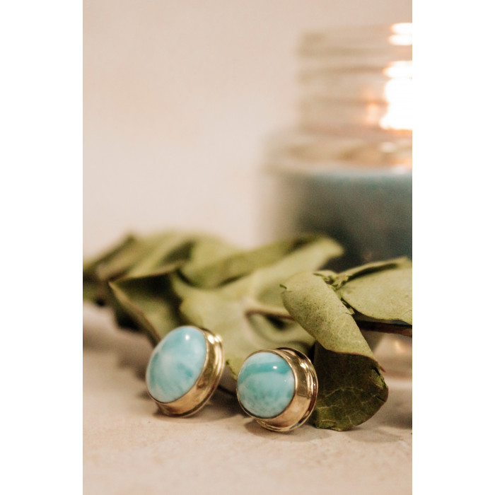 Sky Jewelry Серебряные серьги с камнем ларимар