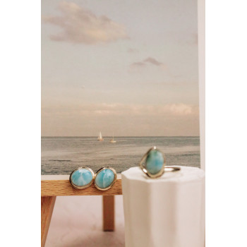 Sky Jewelry Серебряные серьги с камнем ларимар