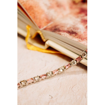 Sky Jewelry Серебряный браслет с розовой и белой шпинелью