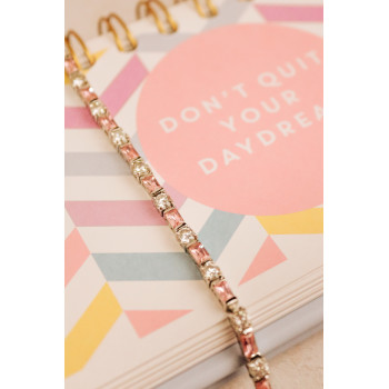 Sky Jewelry Серебряный браслет с розовой и белой шпинелью