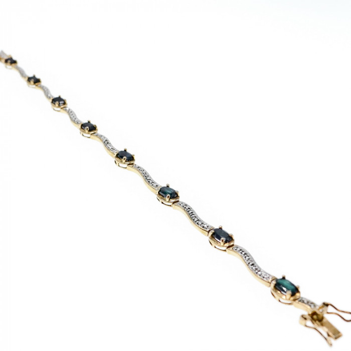 Sky Jewelry Серебряный браслет в позолоте с сапфирами