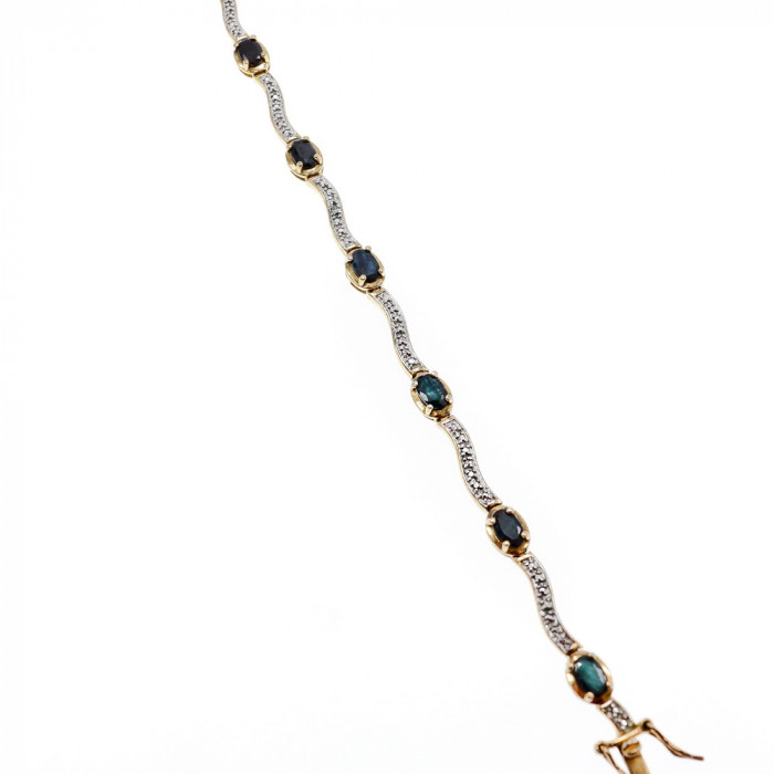 Sky Jewelry Серебряный браслет в позолоте с сапфирами