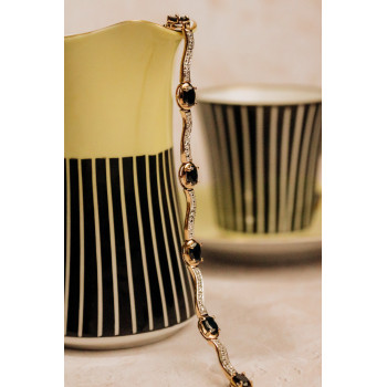 Sky Jewelry Серебряный браслет в позолоте с сапфирами