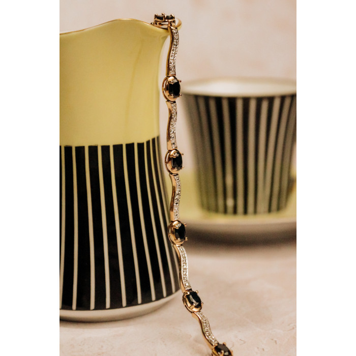 Sky Jewelry Серебряный браслет в позолоте с сапфирами