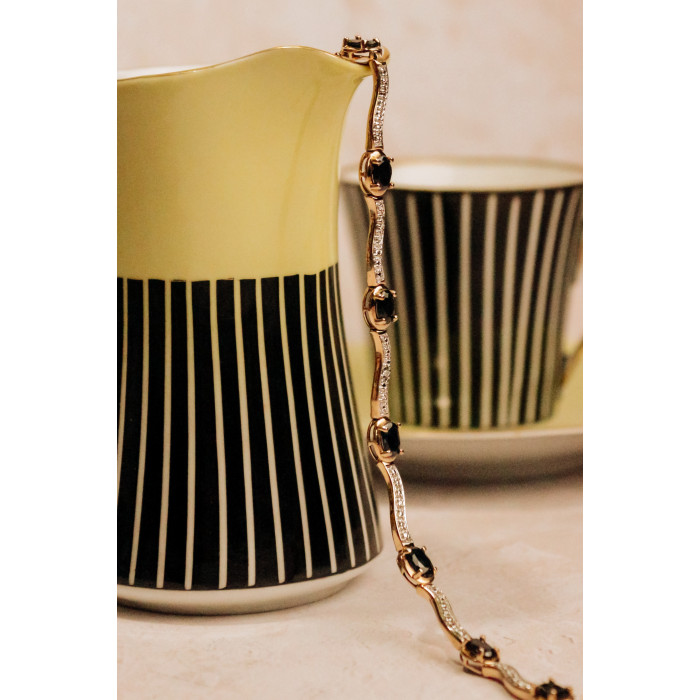 Sky Jewelry Серебряный браслет в позолоте с сапфирами