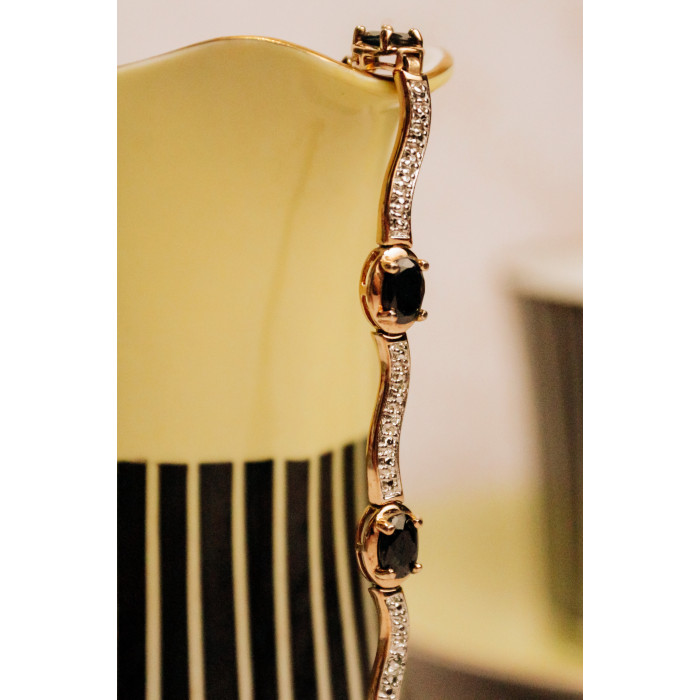 Sky Jewelry Серебряный браслет в позолоте с сапфирами