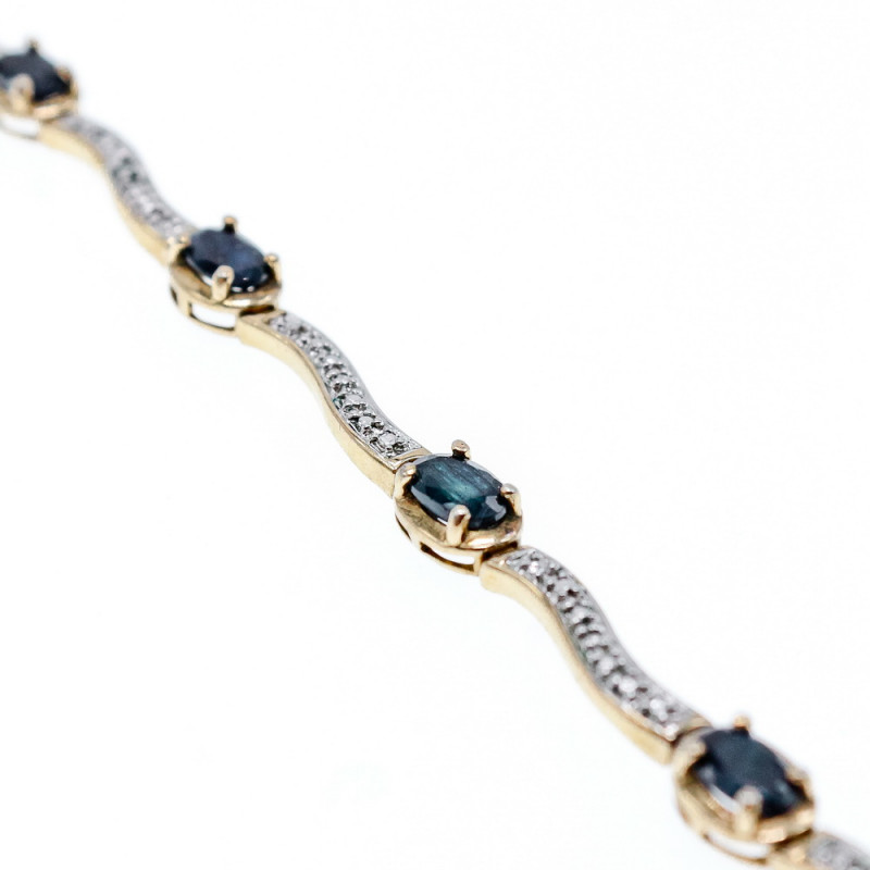 Sky Jewelry Серебряный браслет в позолоте с сапфирами