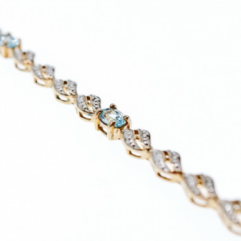 Sky Jewelry Серебряный браслет в позолоте с топазом