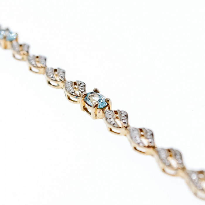 Sky Jewelry Серебряный браслет в позолоте с топазом