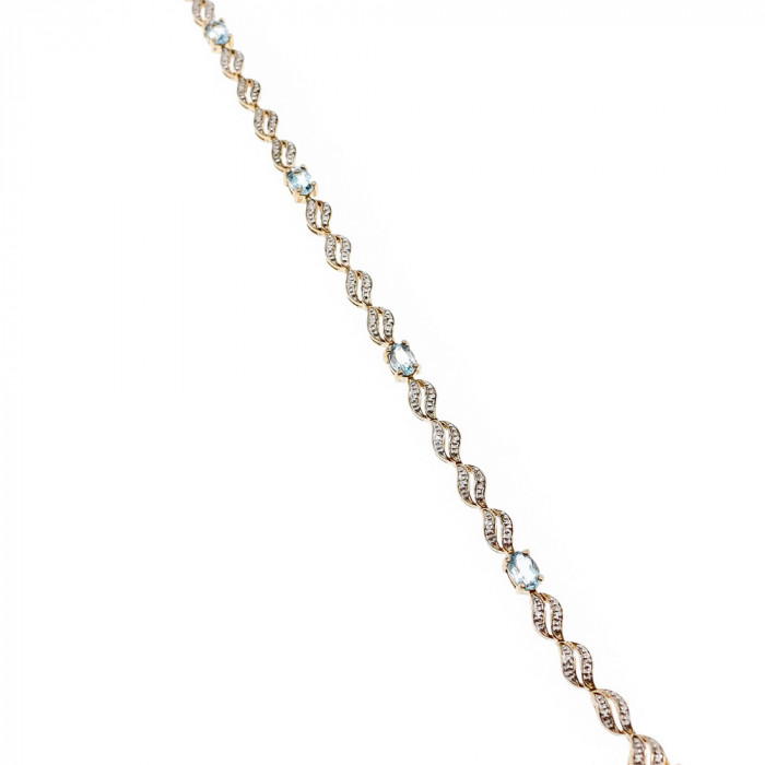 Sky Jewelry Серебряный браслет в позолоте с топазом