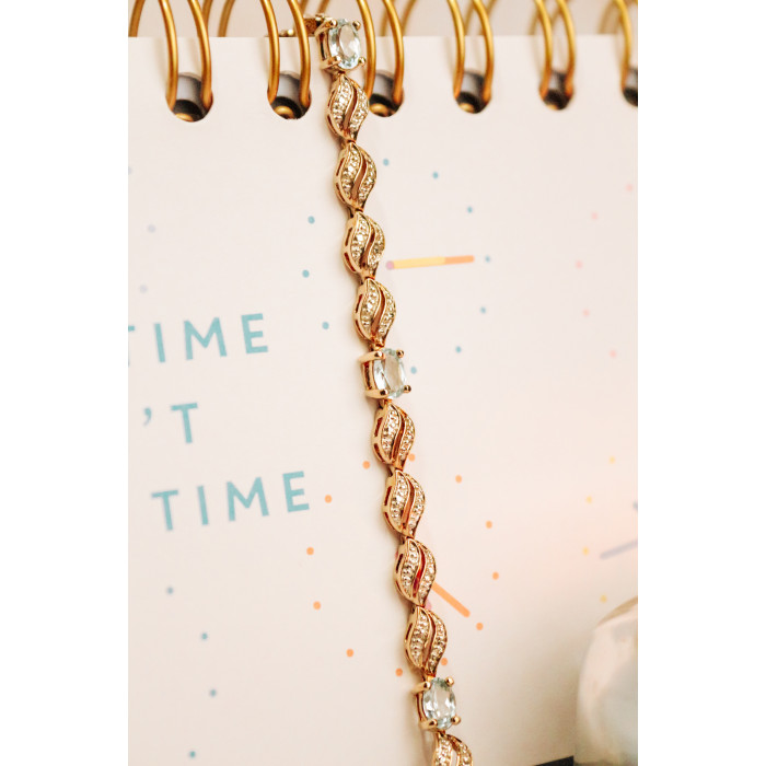 Sky Jewelry Серебряный браслет в позолоте с топазом