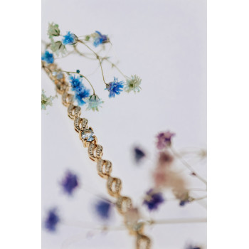 Sky Jewelry Серебряный браслет в позолоте с топазом