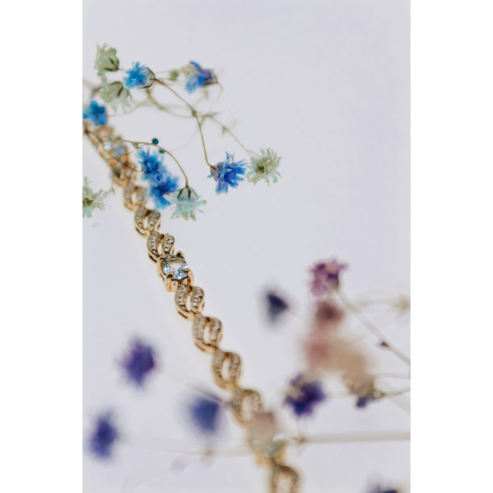 Sky Jewelry Серебряный браслет в позолоте с топазом