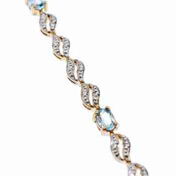 Sky Jewelry Серебряный браслет в позолоте с топазом