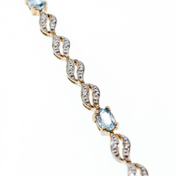 Sky Jewelry Серебряный браслет в позолоте с топазом