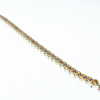Sky Jewelry Серебряный браслет с камнями цитрин и аметист
