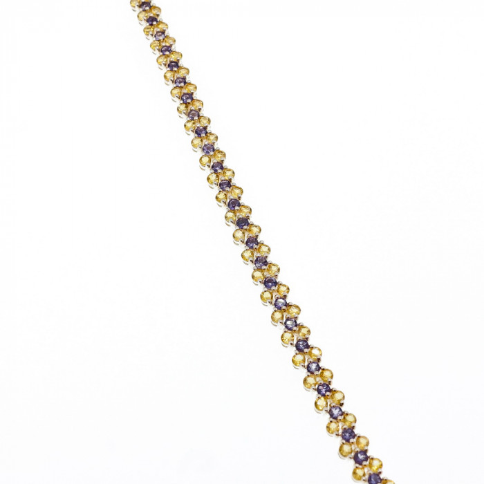 Sky Jewelry Серебряный браслет с камнями цитрин и аметист